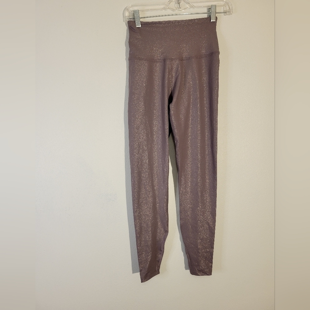 Beyond Yoga Metallic Mauve High-Rise Leggings